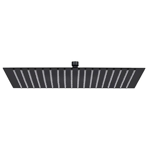 vidaXL Pomme de douche pluie Acier inoxydable 50x50 cm Carrée Noir