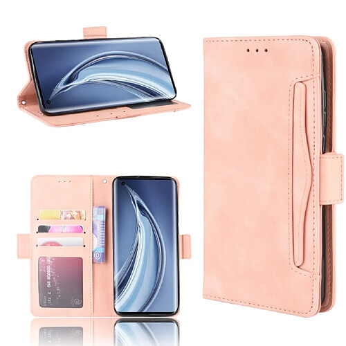 Etui en PU conception spéciale avec plusieurs porte-cartes rose pour votre Xiaomi Mi 10/Mi 10 Pro 5G