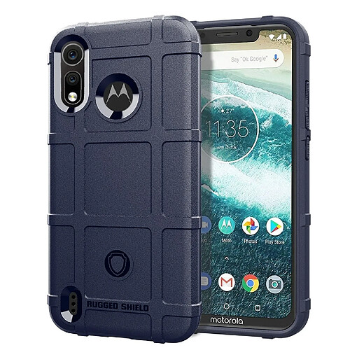 Wewoo Coque Souple Housse en silicone de protection pleine couverture de antichoc pour Motorola Moto P40 Play Bleu