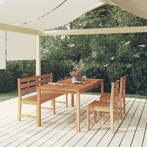 Salle à dîner de jardin 4 pcs,Table et chaise à manger Bois de teck massif -MN58888