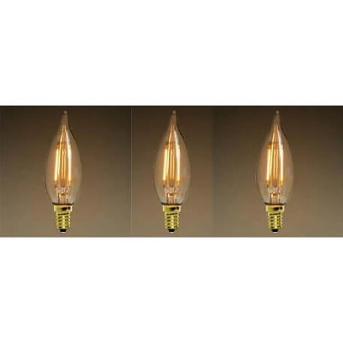 Desineo Lot de 3 ampoules vintage à LED E14 style bulb edison C35