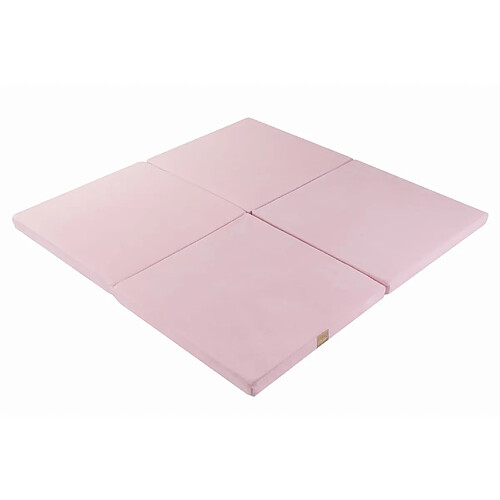 MeowBaby Tapis de Jeu pour Enfants, Carré 120x120cm, Velours, Rose