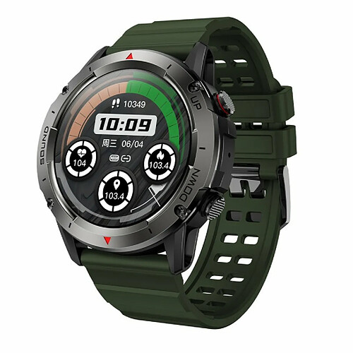 Nx9 Montre Intelligente Bluetooth Appelant 24H Pression Artérielle Détection De L'Oxygène Dans Le Sang Sport Smartwatch Armée Vert