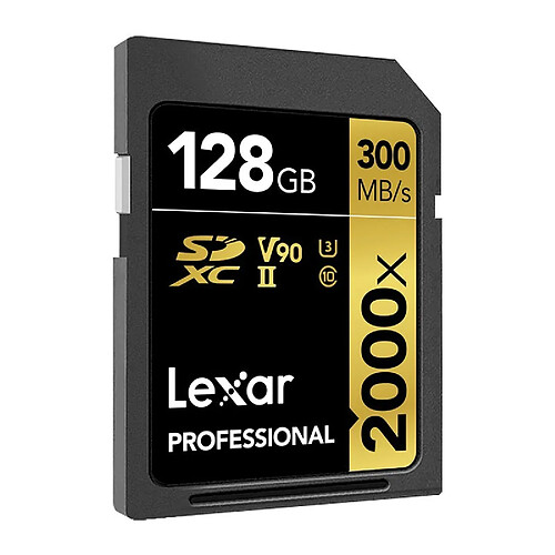 LEXAR Carte SDXC 128 Go 2000X V2 Professional 300 Mo/s Classe 10 UHS-II U3