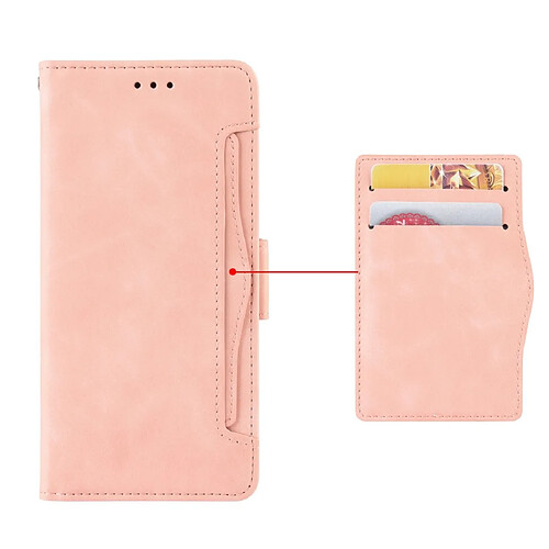 Wewoo Housse Coque Etui en cuir de modèle de portefeuille style skin veau pour Google Pixel 3aavec fente carte séparée rose