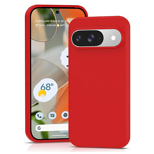 Htdmobiles Coque pour Google Pixel 9 et 9 Pro 5G - housse etui silicone gel fine + verre trempe - ROUGE