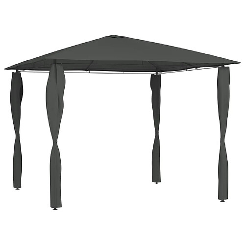 vidaXL Belvédère à revêtement de poteaux 3x3x2,6 m Anthracite 160 g/m²