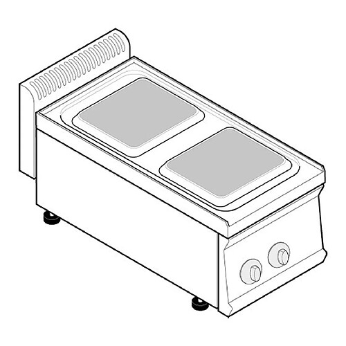 Réchaud Electrique Professionnel - 2 plaques carrées - prof. 700 - Tecnoinox