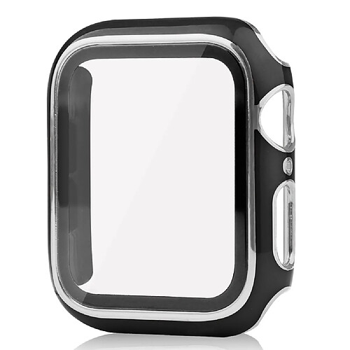 Coque en TPU électroplaqué, noir/argent pour votre Apple Watch Series 7 45mm