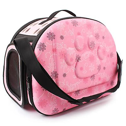 Universal Sac à bandoulière respirant pour animaux de compagnie, sac à dos pliant pour chat de voyage (rose)