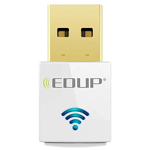 Carte réseau WiFi double bande 2,4 GHz / 5,8 GHz Mini adaptateur USB sans fil 11AC 600 Mbps - Blanc