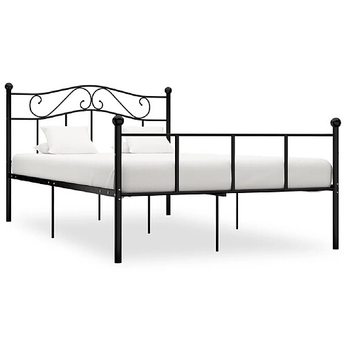 vidaXL Cadre de lit sans matelas noir métal 160x200 cm