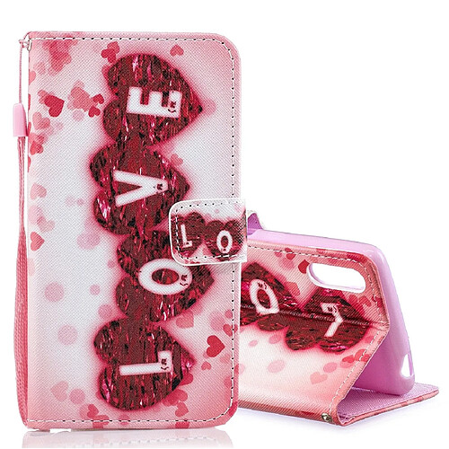 Wewoo Housse Coque Etui à rabat horizontal Love Pattern pour Sony Xperia L3avec porte-cartes et emplacements cartes