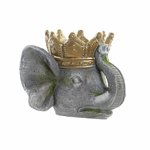 Cache-pot DKD Home Decor Gris Eléphant Doré Magnésium (38 x 31,2 x 28,3 cm)