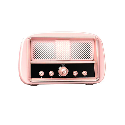 Universal En haut-parleur YYH-Bluetooth Subwoofer Small Stelet Stéréo En haut-parleur Speaker en haut-parleurs Mic Callers (Pink)