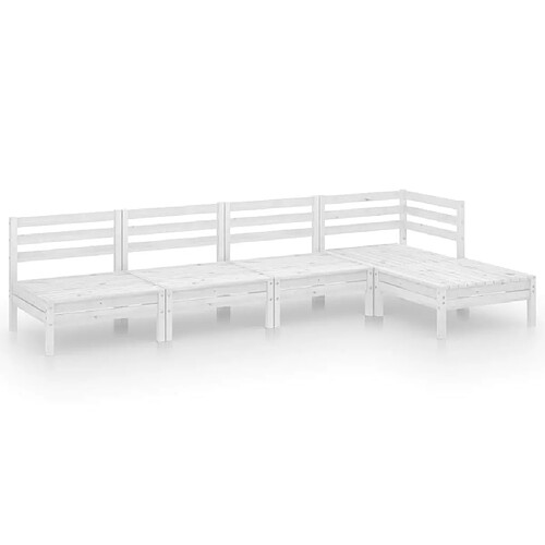 Maison Chic Salon de jardin 5 pcs - Table et chaises d'extérieur - Mobilier/Meubles de jardin Moderne Bois de pin massif Blanc -MN67907