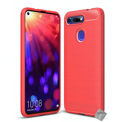 Htdmobiles Coque silicone gel carbone pour Huawei Honor View 20 + verre trempe - ROUGE