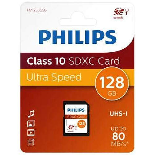 Philips Carte SDXC Classe 10 128 GB Non