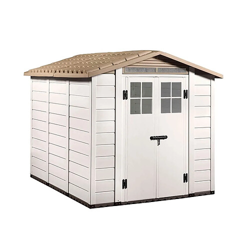 Abri de Jardin en Résine Gardiun Tuscany Evo 240 6 m² 262x230x220 cm Blanc/Beige