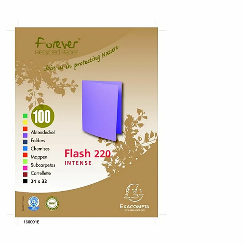 Exacompta - Paquet de 100 chemises Flash 220 teintes vives - intenses Assortis - 320x240