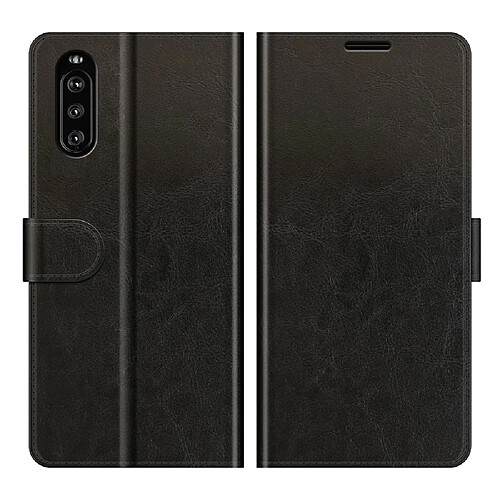 Etui en PU Retourner la texture du cheval fou avec support noir pour votre Sony Xperia 10 III