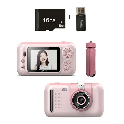 Yonis Appareil Photo Enfant HD Rose 16G Mémoire