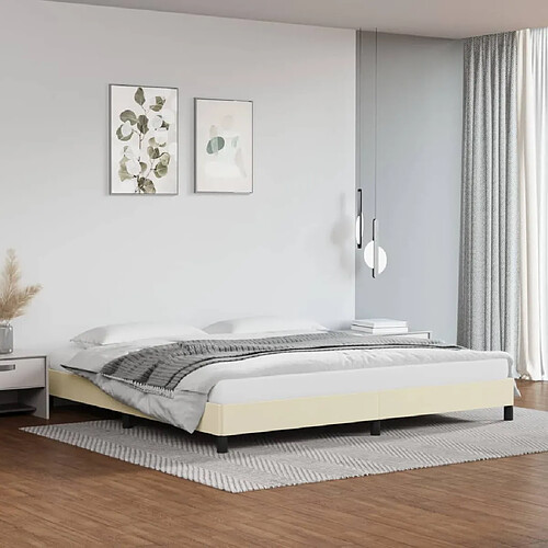 vidaXL Cadre de lit sans matelas crème 200x200 cm similicuir