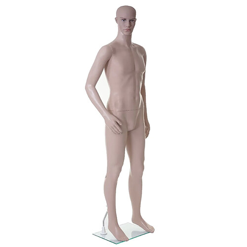 Mendler Mannequin de vitrine HWC-E37, masculin, homme, poupée de grandeur naturelle, déco, mobile 185cm