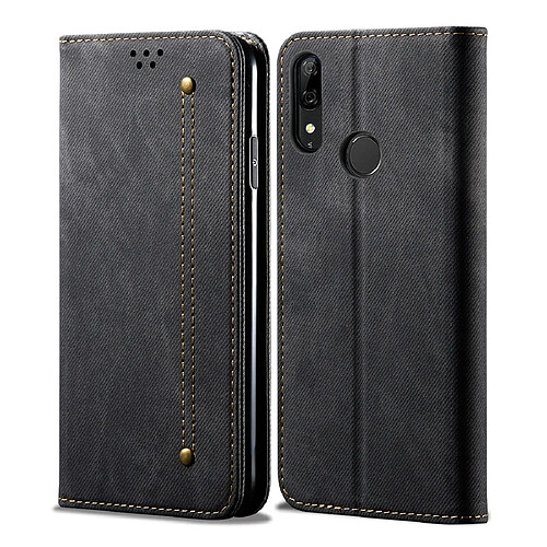 Wewoo Housse Coque Pour Huawei P Smart Z / Y9 Prime Denim Texture Style décontracté Étui en cuir à rabat horizontal avec support et fentes cartes et portefeuille noir