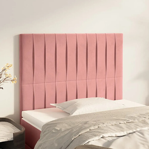 vidaXL Têtes de lit 2 pcs Rose 90x5x78/88 cm Velours