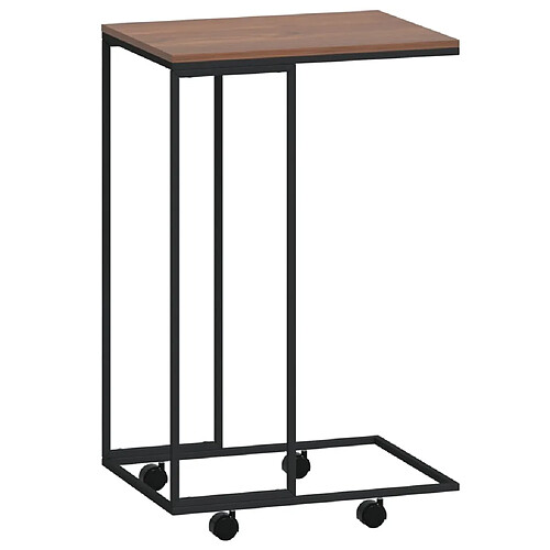 Maison Chic Table d'appoint | Table Basse avec roues Noir 40x30x63,5 cm Bois d'ingénierie -GKD60062