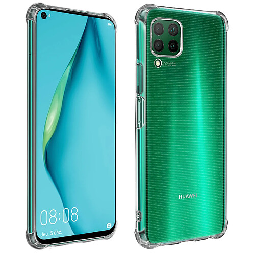 Avizar Coque Huawei P40 Lite Silicone Flexible Coins Bumper Transparent