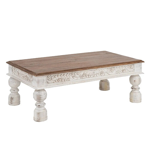 BigBuy Home Table Basse Blanc Naturel 120 x 70 x 45 cm