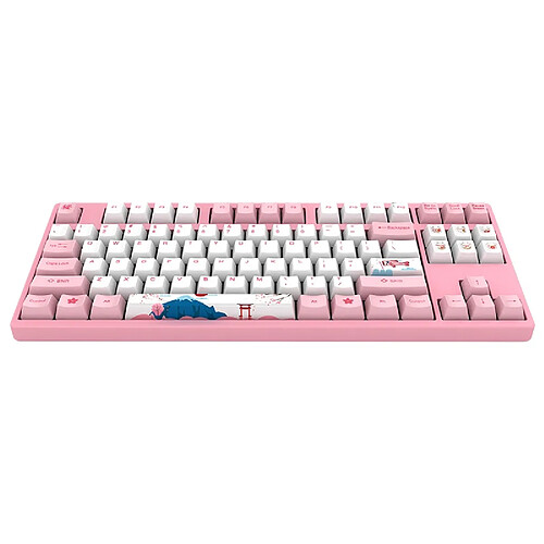 Universal Tokyo Sakura Cable Machine Gaming Keyboard 87 Touches PBT PC Gamer C Switch | Keyboard (Rose Switch)