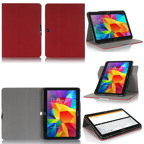 Xeptio Samsung Galaxy Tab S 10.5 - Housse protection rotative Style Cuir rouge - Etui coque