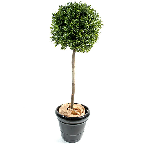 Pegane Plante artificielle haute gamme Spécial extérieur / Buis boule coloris vert - Dim : H.170 x D.60 cm