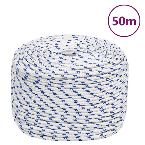 vidaXL Corde de bateau Blanc 6 mm 50 m Polypropylène