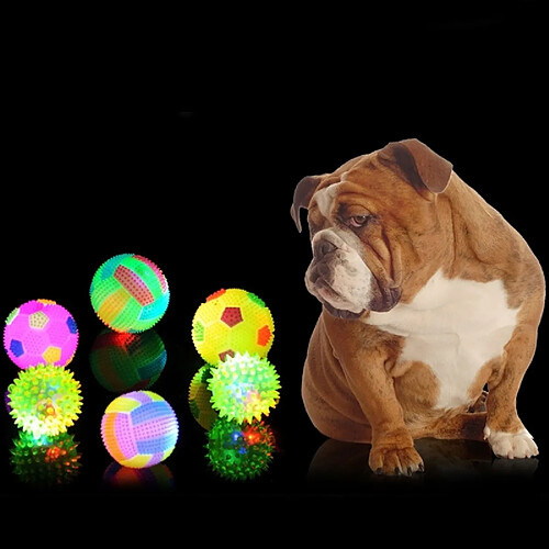 Wewoo Jouet pour Animaux les familiers Couleur Pet Boules de de chien Animal de compagnie Flashing Ball Glowing élastique de balle en caoutchouc Acoustique Mimo Bite Toys, petite taille, forme de aléatoire Livraison