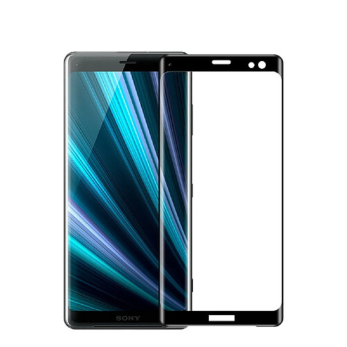 Protecteur écran en verre trempé Revêtement complet courbé 3D noir pour votre Sony Xperia XZ3