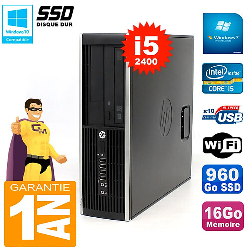 PC HP Compaq 8300 SFF Core I5-2400 RAM 16Go Disque 960Go SSD Graveur DVD Wifi W7 · Occasion