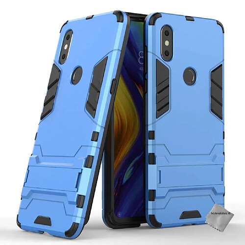 Htdmobiles Coque rigide anti choc pour Xiaomi Mi Mix 3 + verre trempe - BLEU CLAIR