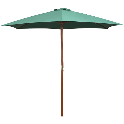 vidaXL Parasol avec poteau en bois 270 x 270 cm Vert