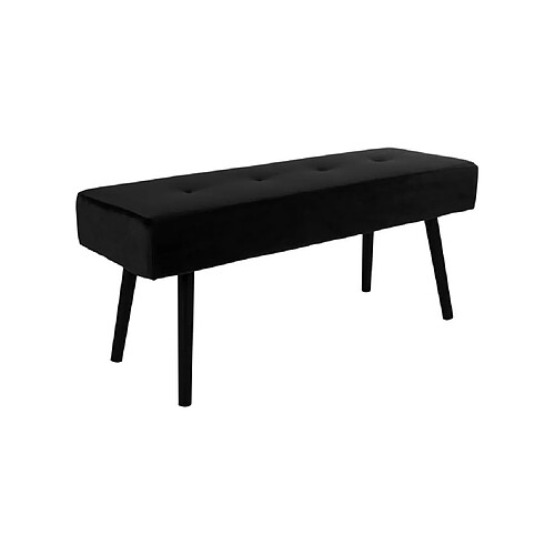 Mes Banc 100x35x44 cm en velours noir - LEEDY