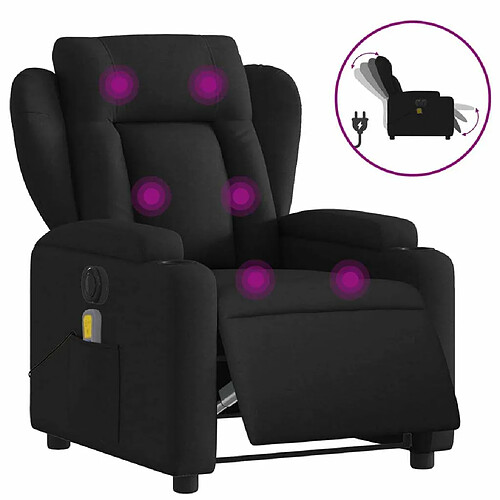 Maison Chic Fauteuil Relax pour salon, Fauteuil de massage inclinable électrique Noir Tissu -GKD73012