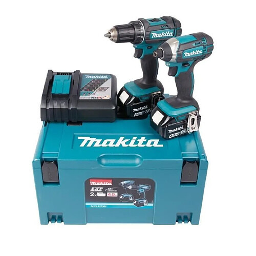 MAKITA Perceuse visseuse et visseuse a chocs avec 2 batteries 18V 4Ah Li-ion