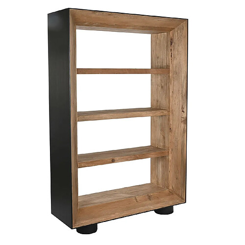 Pegane Etagère en bois recyclé et pin coloris marron, noir - Longueur 120 x Profondeur 40 x Hauteur 183 cm