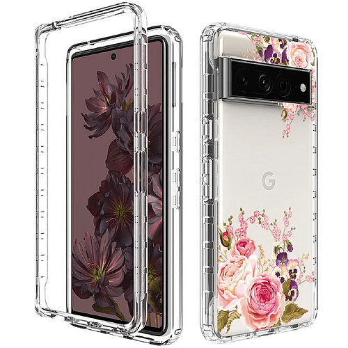 Coque en TPU anti-chute, antichoc pour votre Google Pixel 7 Pro 5G - une rose