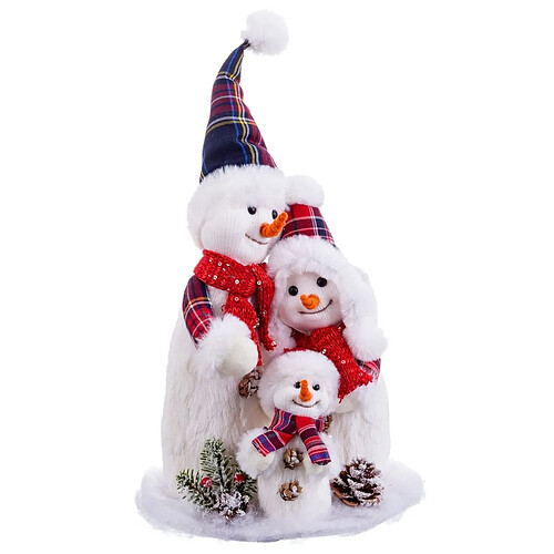 BigBuy Home Bonhomme de Neige Multicouleur Bonhomme de Neige 21 x 16,5 x 40 cm (3 Unités)