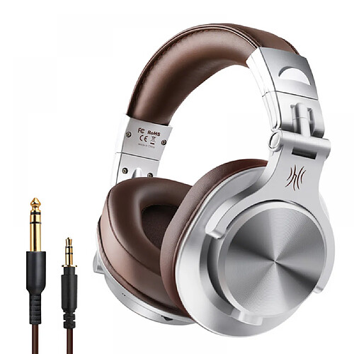 General Casque Bluetooth sur l'oreille, casque Hi-Res sur l'oreille pour la surveillance et le mixage en studio, casques pliables avec son stéréo sans fil/filaire, oreillette en cuir protéiné(Blanc)