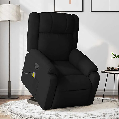 vidaXL Fauteuil de massage inclinable Noir Tissu